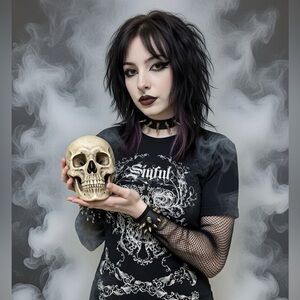 Sinful Black Skull women’s Graphic Tee